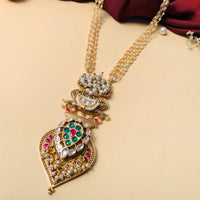 Thumbnail for Enchanting Jaypore Gold Tone Polki Pearl Mala - Abdesignsjewellery