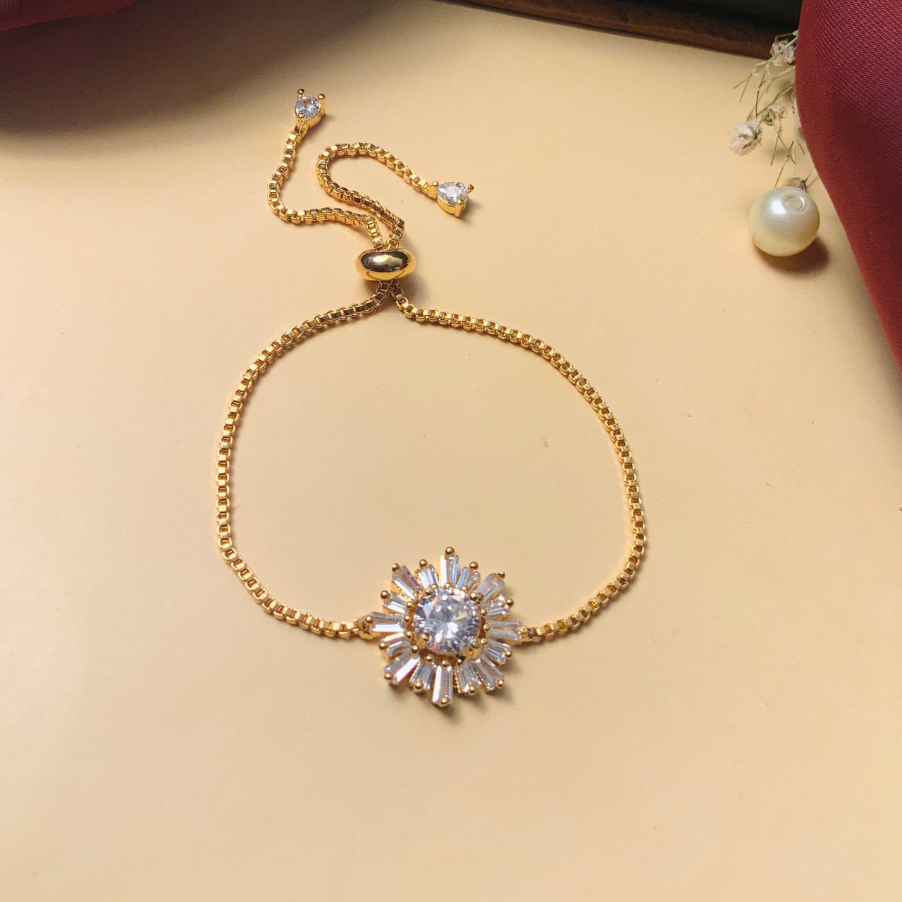 Gold Plated Choki American Diamond Bracelet - Abdesignsjewellery