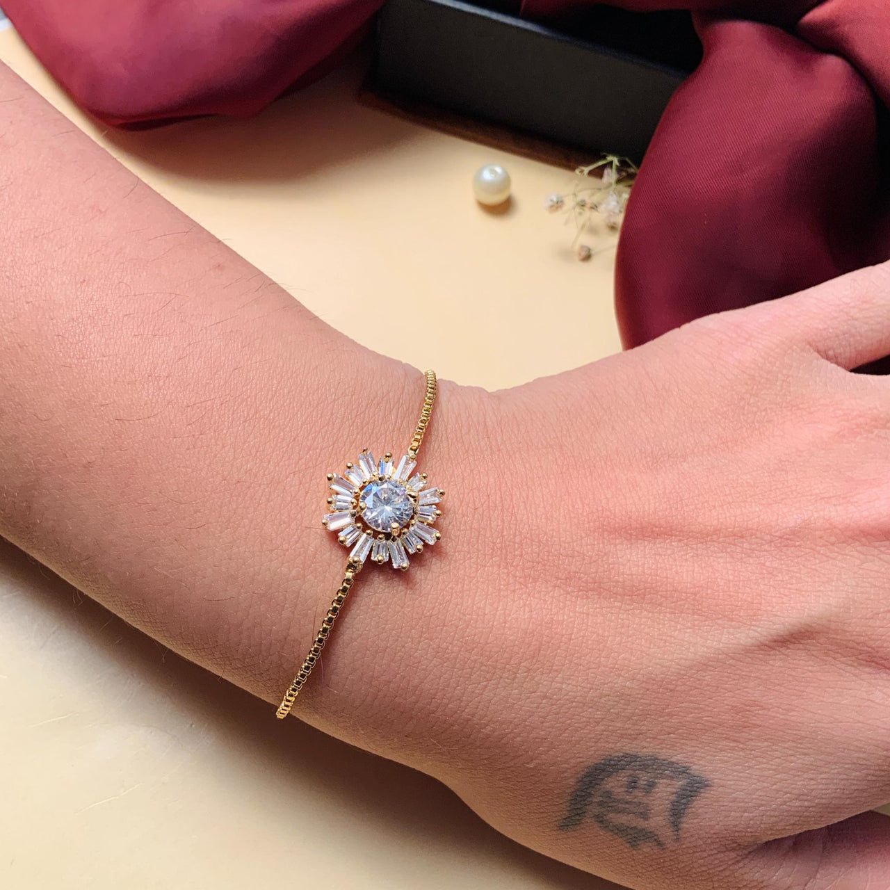 Gold Plated Choki American Diamond Bracelet - Abdesignsjewellery