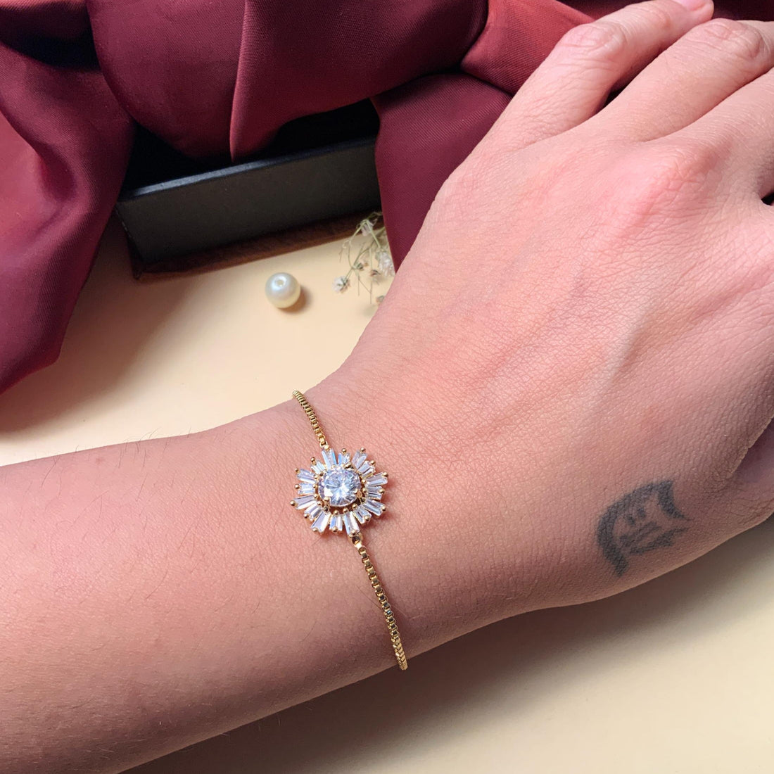 Gold Plated Choki American Diamond Bracelet - Abdesignsjewellery