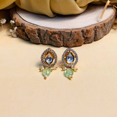 Minimal Unique Shape Polki Diamond Earring