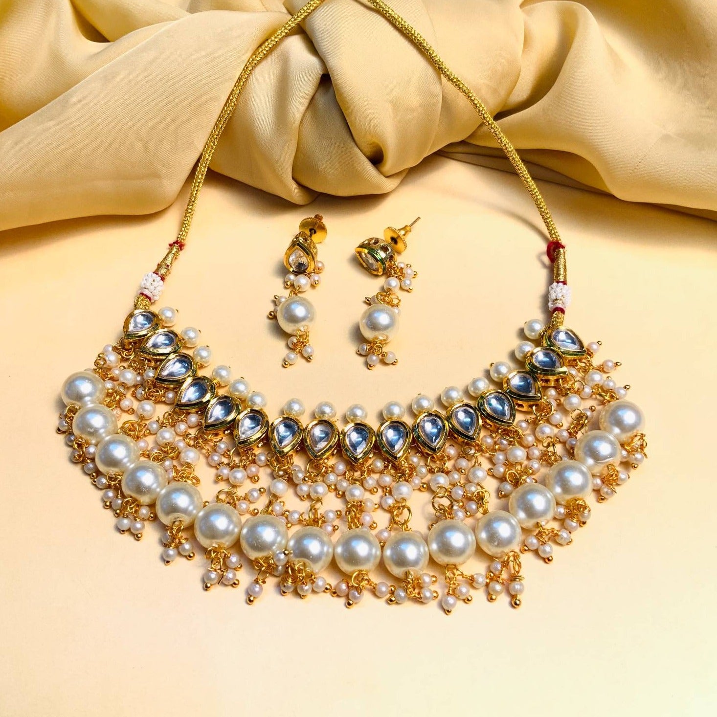 Charming Pearl Choker Set - Abdesignsjewellery