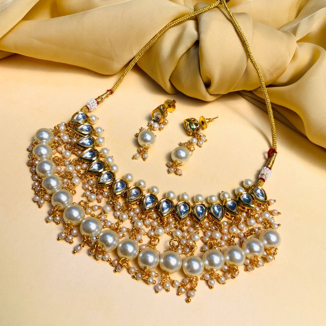 Charming Pearl Choker Set - Abdesignsjewellery