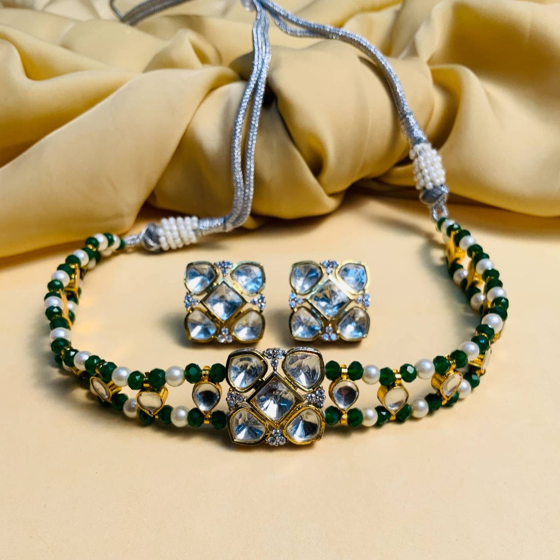 Minimal Polki Choker Set - Abdesignsjewellery