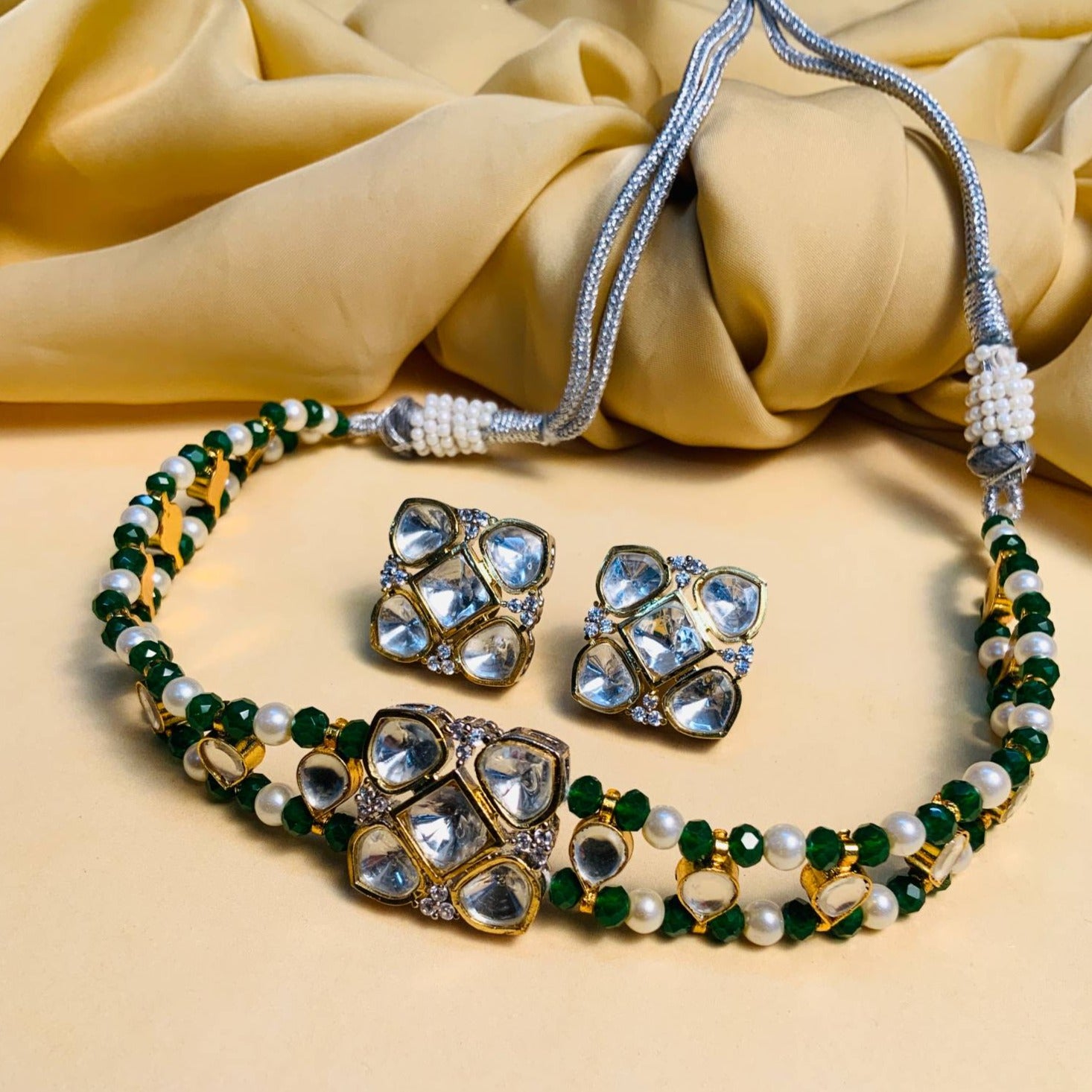 Minimal Polki Choker Set - Abdesignsjewellery