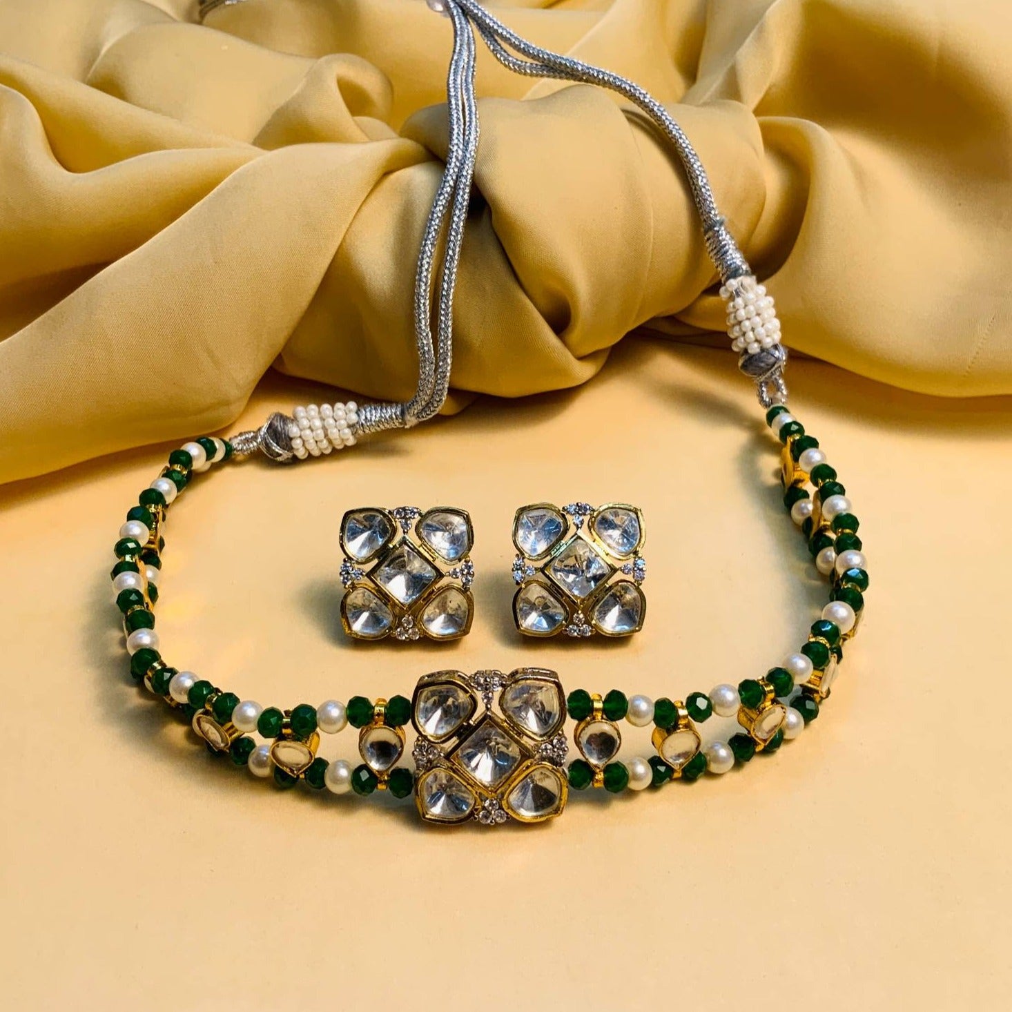 Minimal Polki Choker Set - Abdesignsjewellery