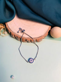 Thumbnail for Mesmerising Cubic Zirconia Evil Eye Bracelet