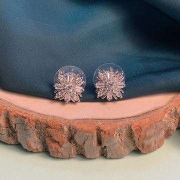 Sparkling Silver Plated American Diamond Stud