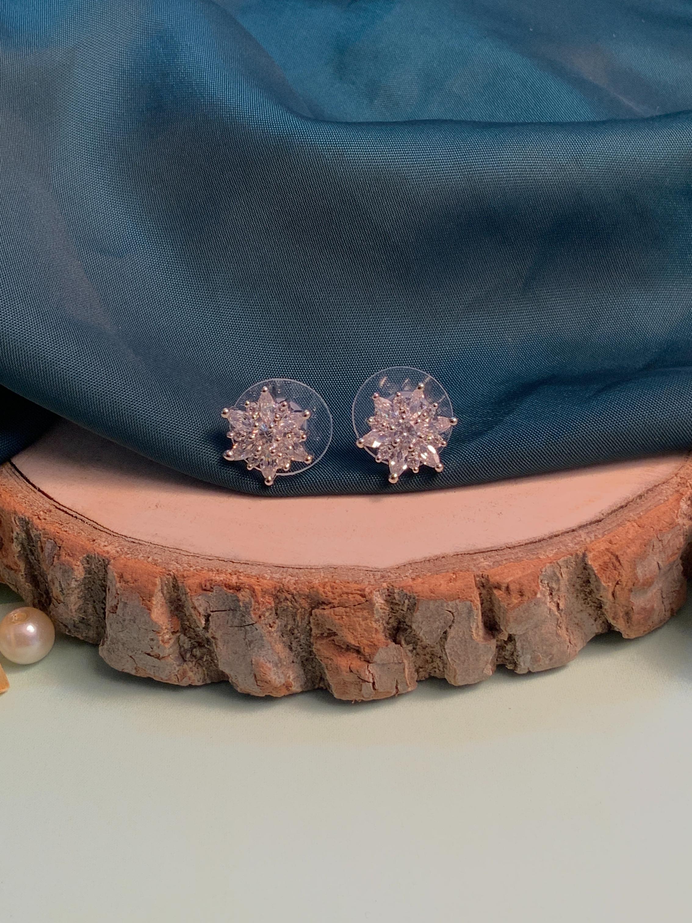 Striking Silver Plated American Diamond Stud