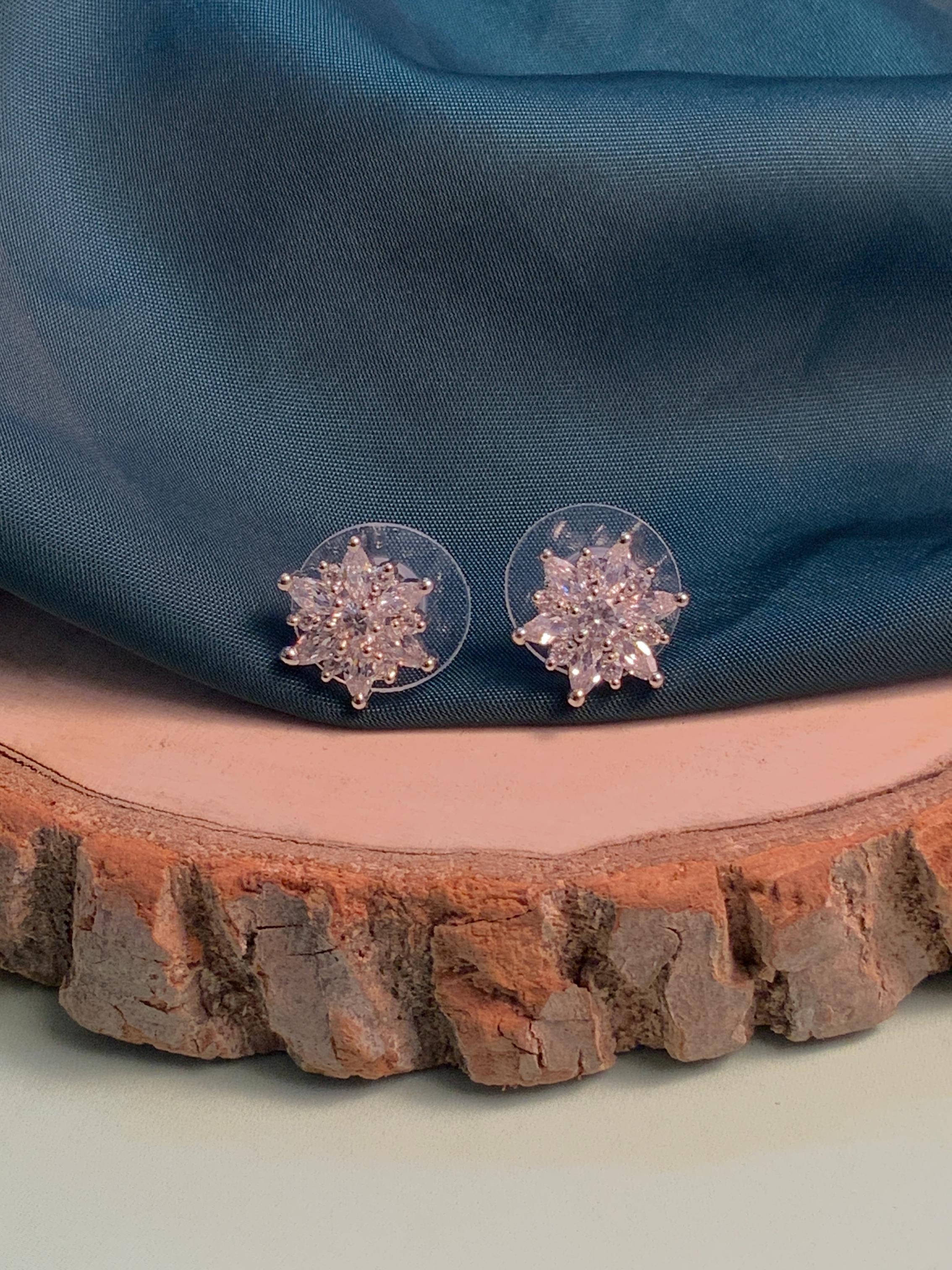 Striking Silver Plated American Diamond Stud