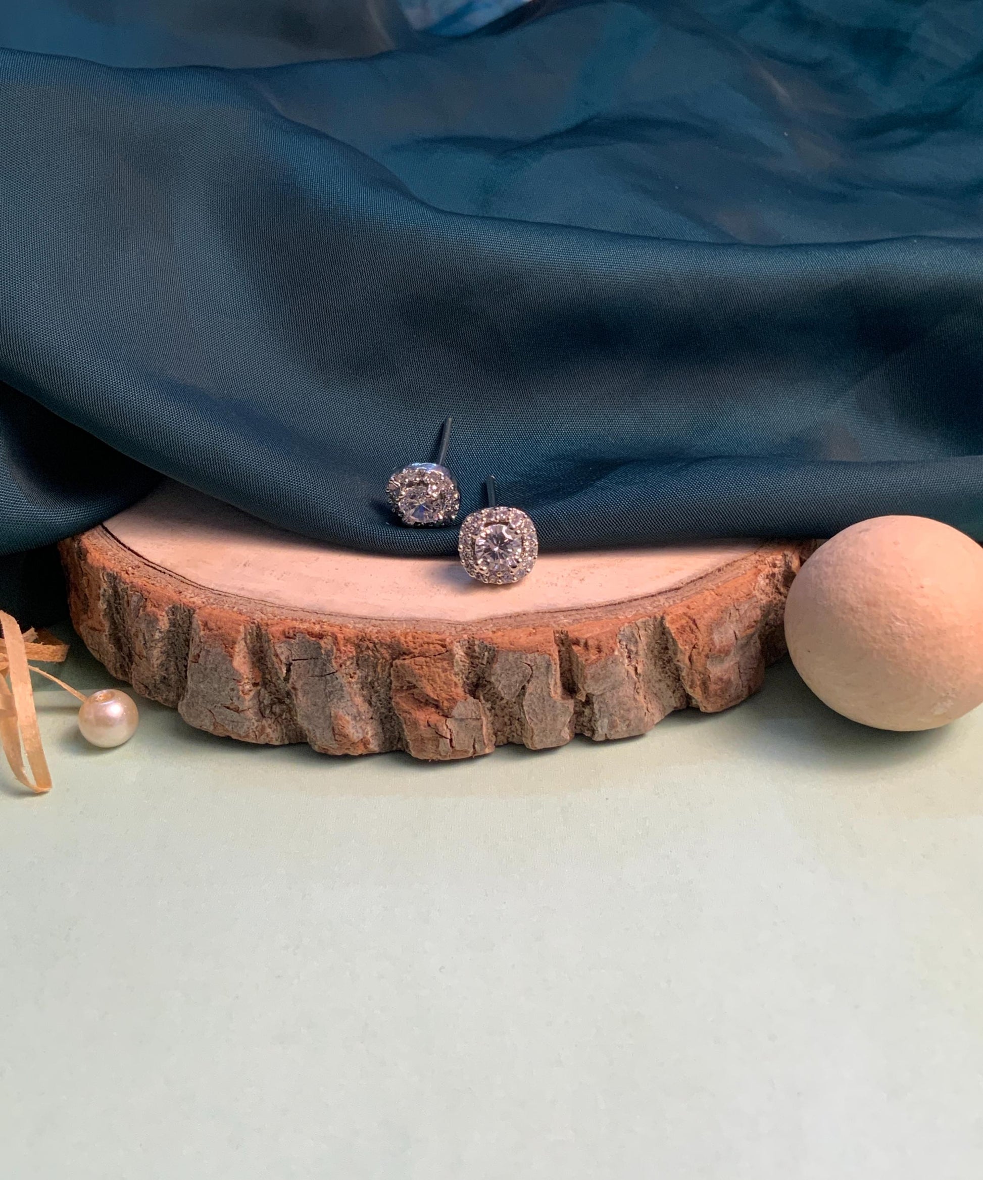 Fascinating Silver Plated American Diamond Stud - Abdesignsjewellery