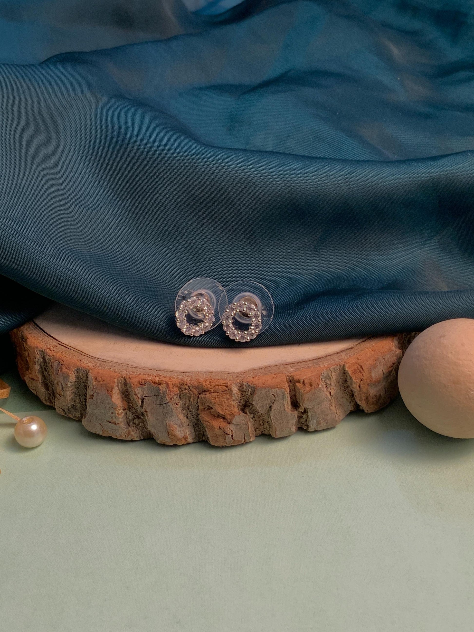 Dazzling Silver Plated American Diamond Stud - Abdesignsjewellery