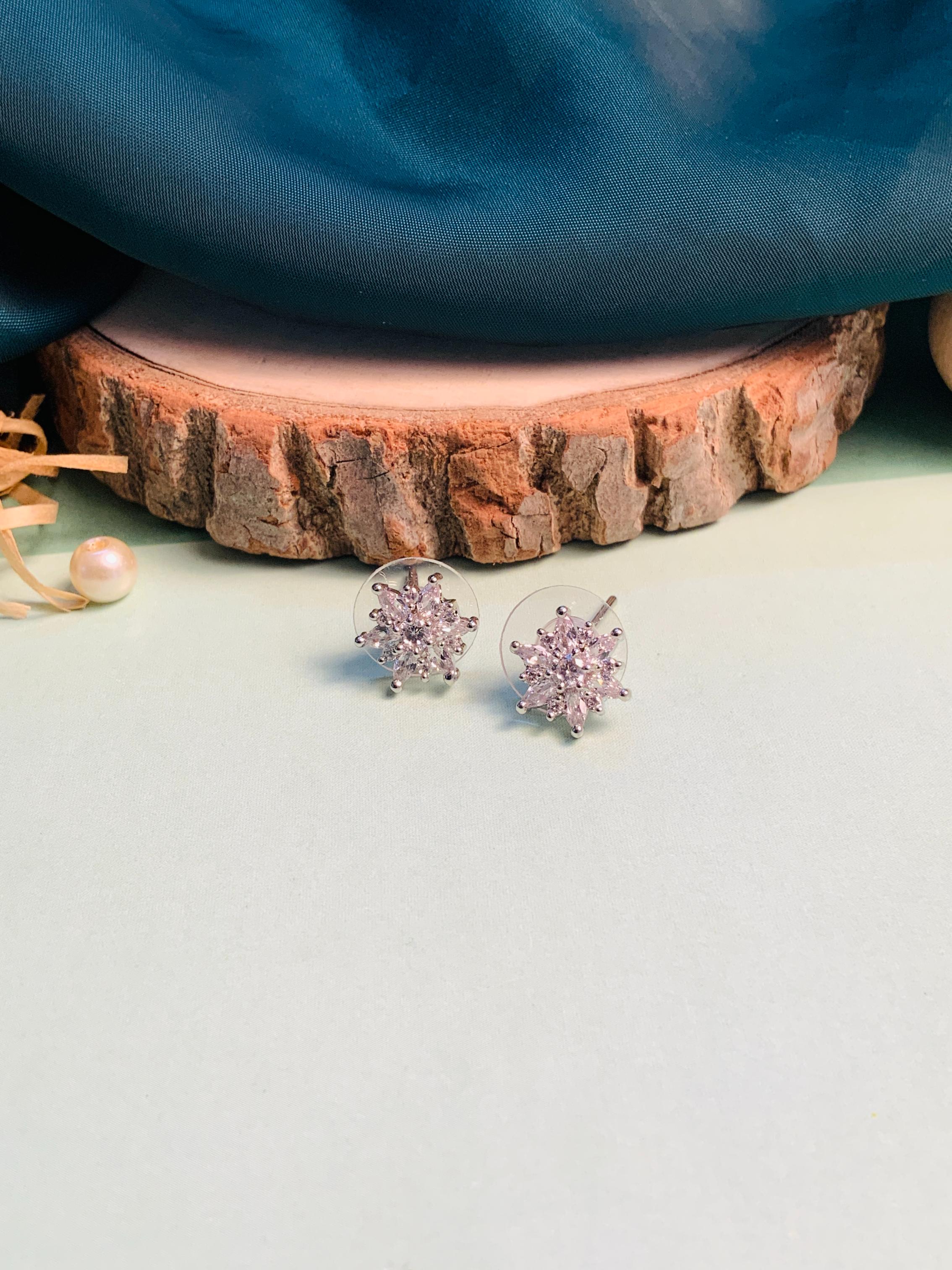 Striking Silver Plated American Diamond Stud