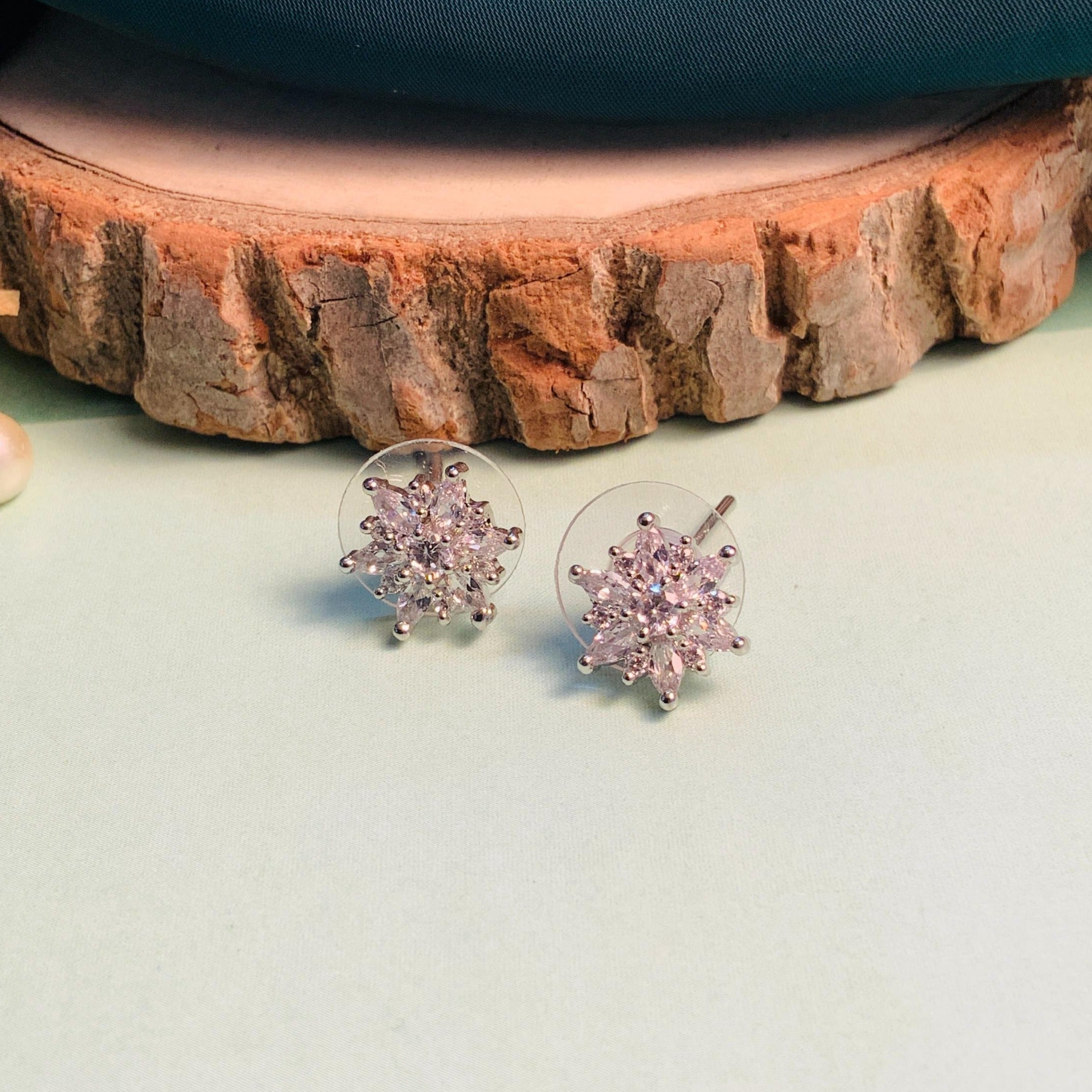 Striking Silver Plated American Diamond Stud