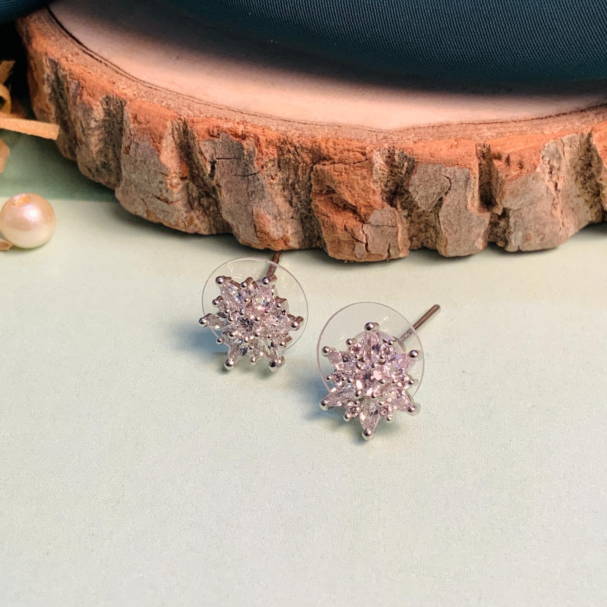 Striking Silver Plated American Diamond Stud