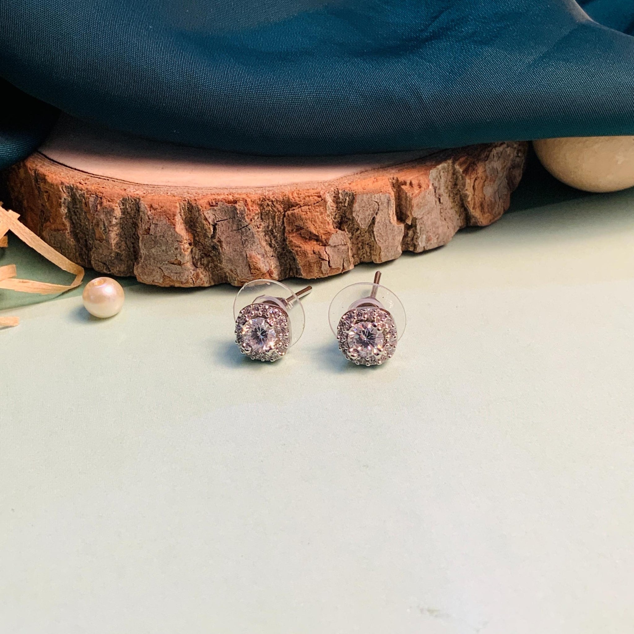 Fascinating Silver Plated American Diamond Stud - Abdesignsjewellery