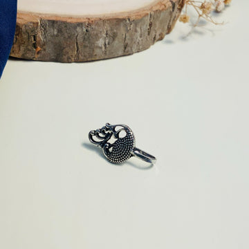 German Silver Peacock NosePin - Abdesignsjewellery