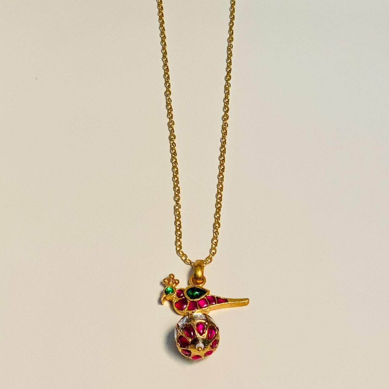 Antique High Quality Gold Plated Pachi Kundan Pendant Chain - Abdesignsjewellery