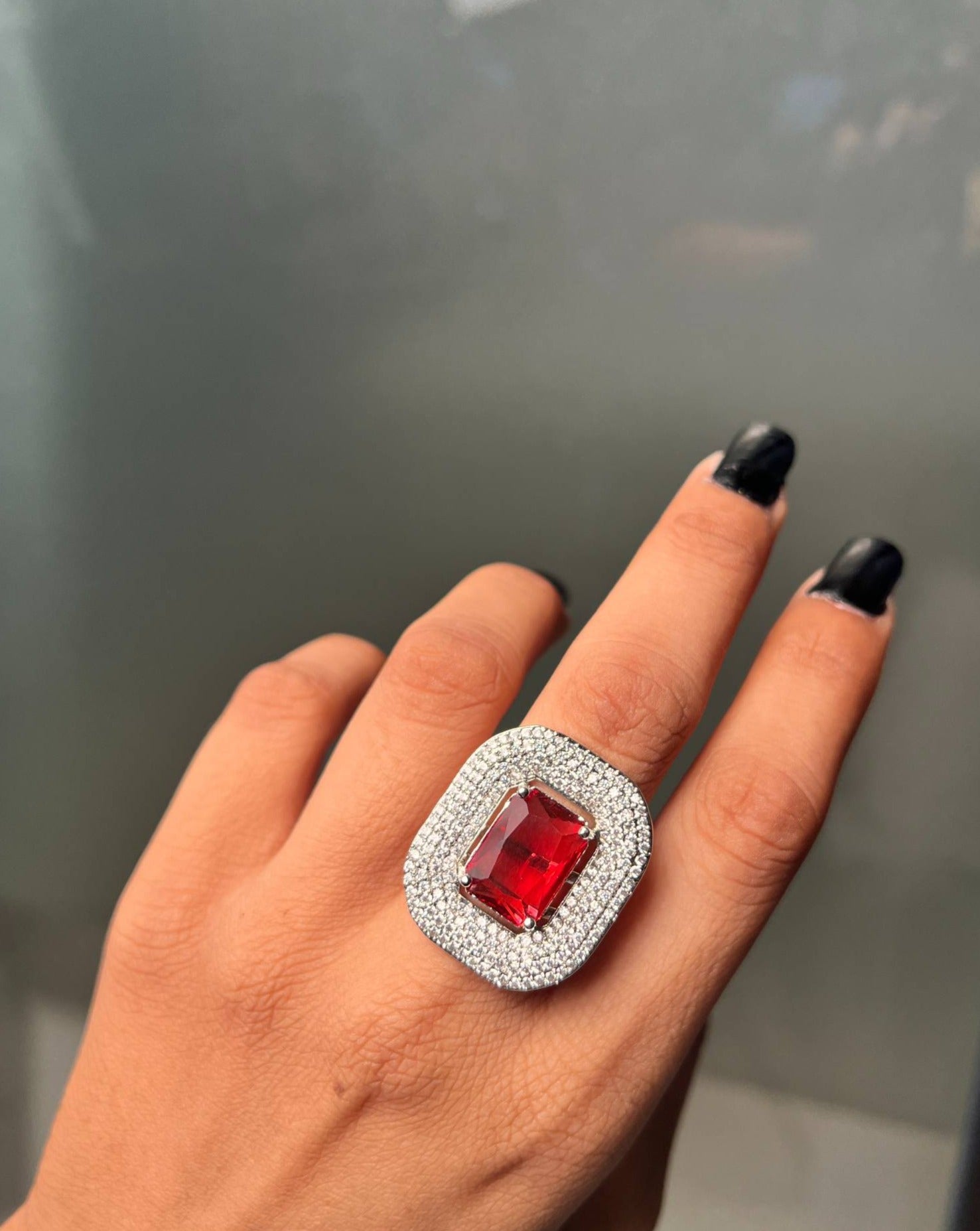 Fascinating Silver Plated CZ Ring - Abdesignsjewellery