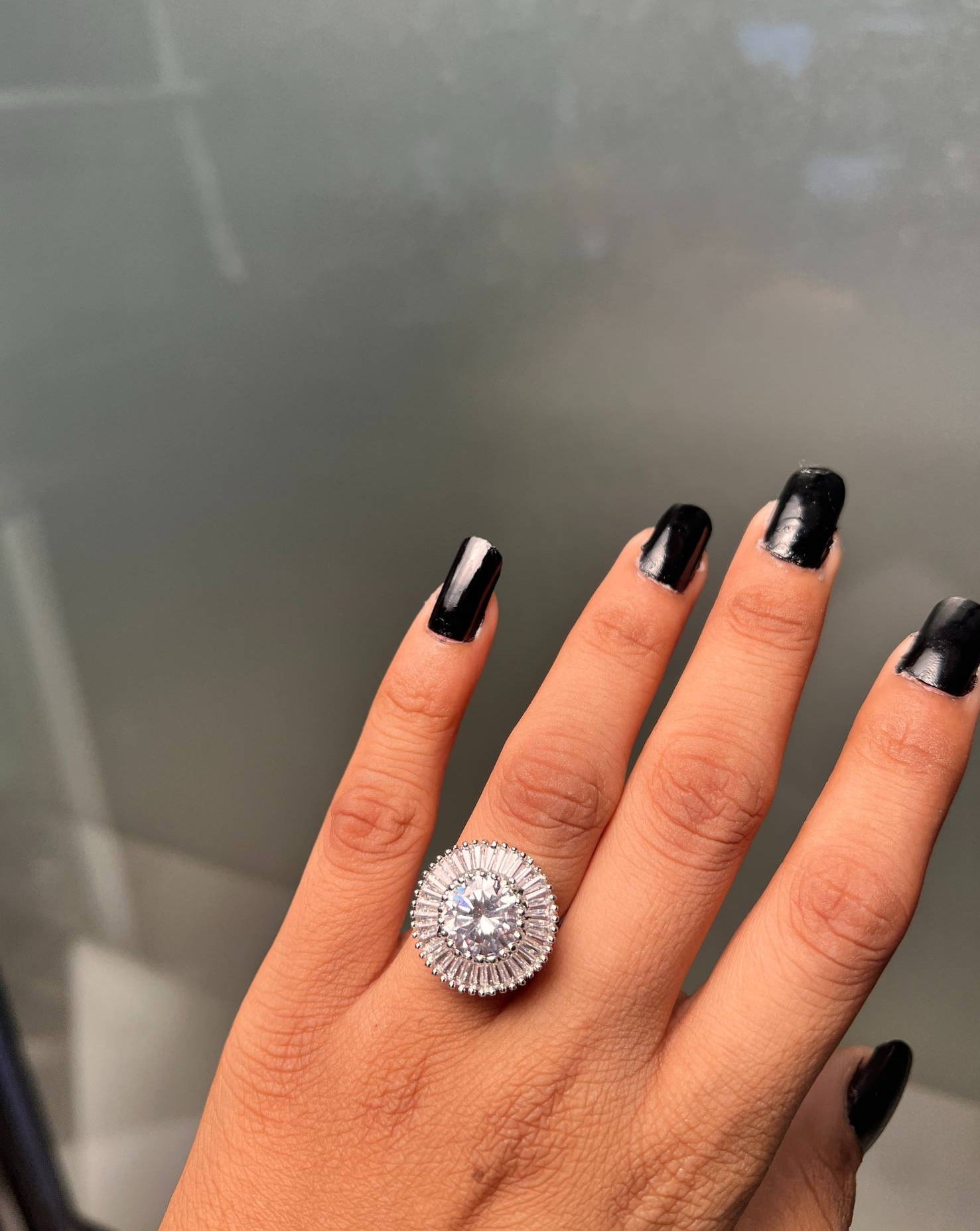 Eye-catching CZ Studded Silver Plated Ring - Abdesignsjewellery