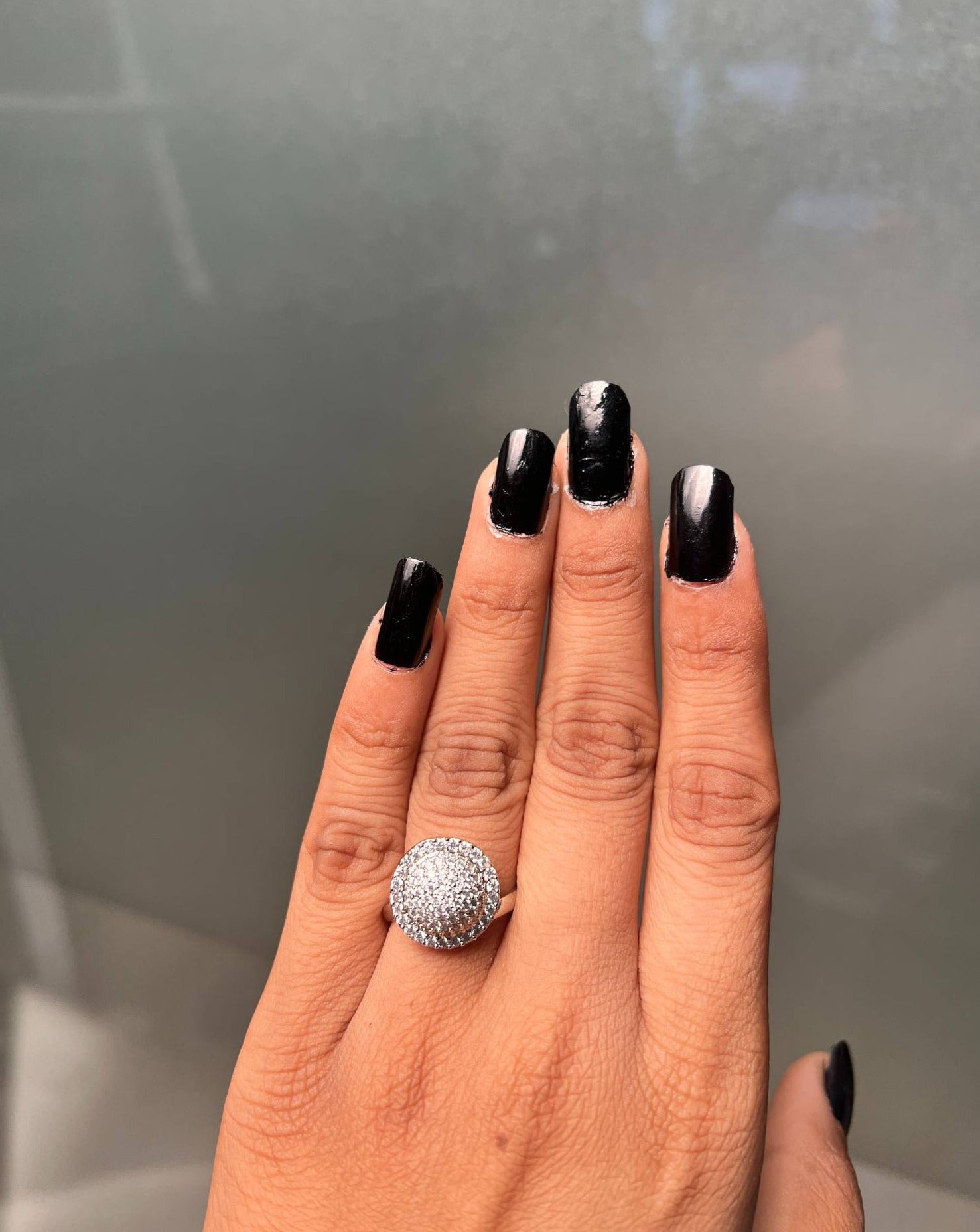 Silver Plated American Diamond Ring