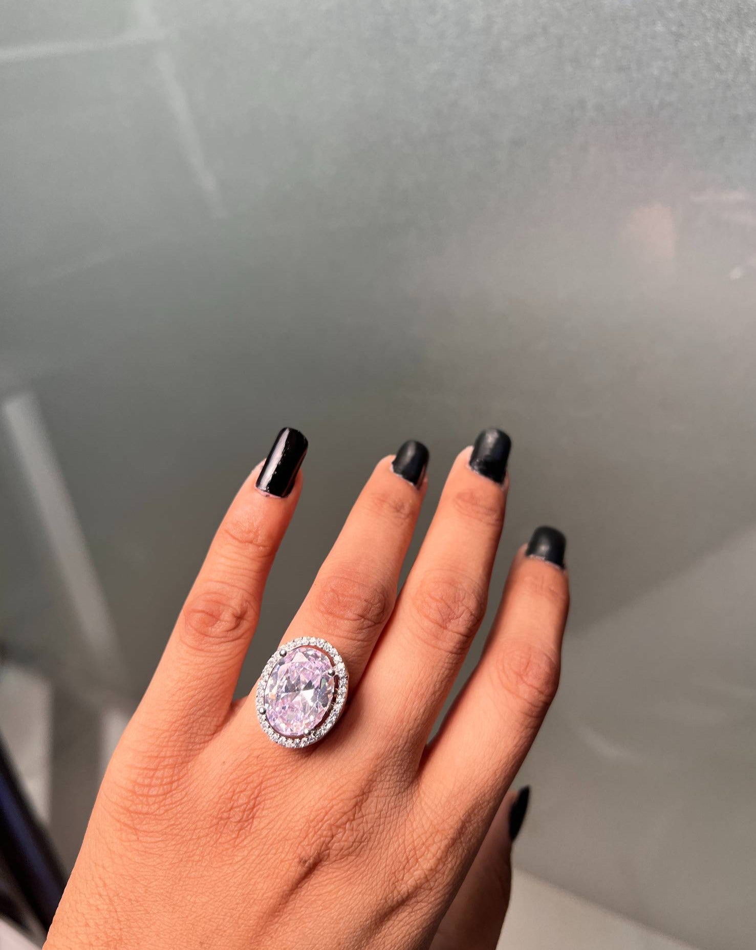 Elegant Silver Plated Oval Cut Zircon Cocktail Ring - Abdesignsjewellery