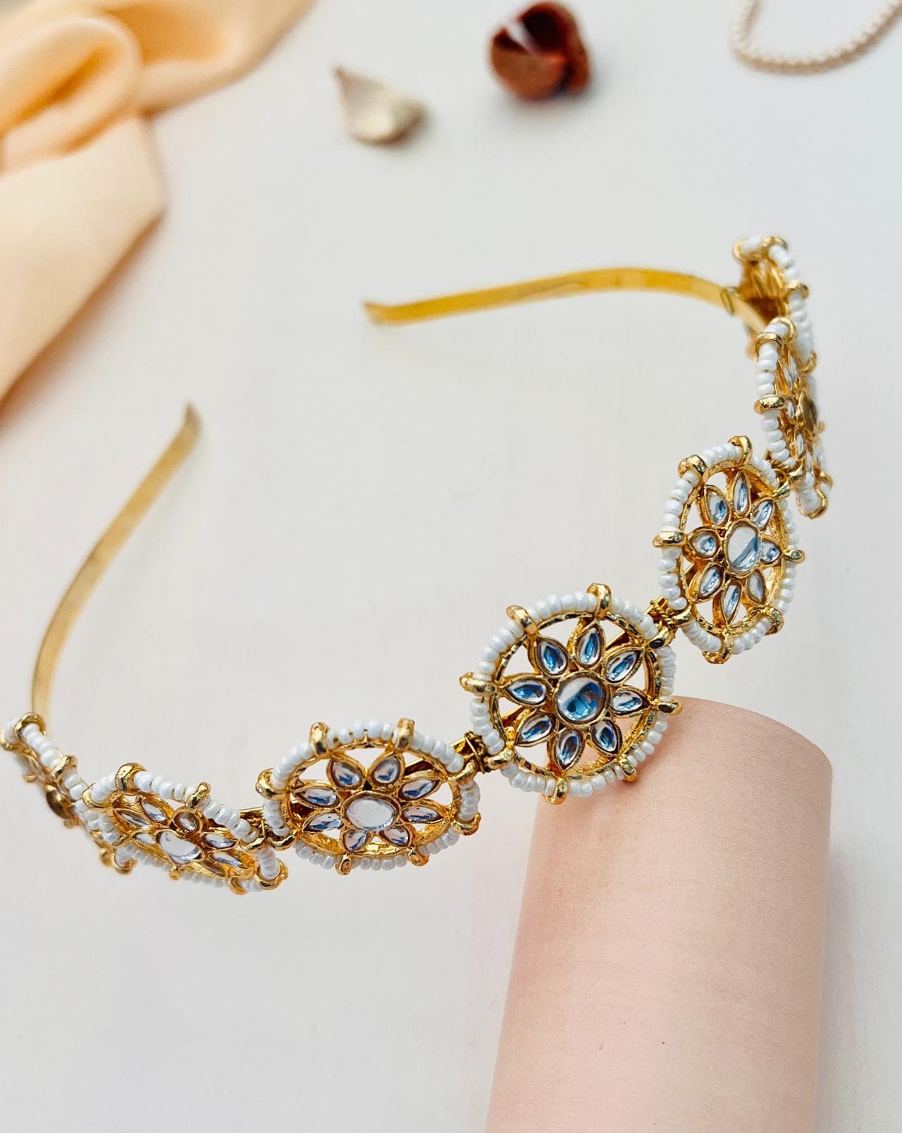 Parineeti Chopra Wedding Look Inspired Gold Plated Sheesh Phool Hairband