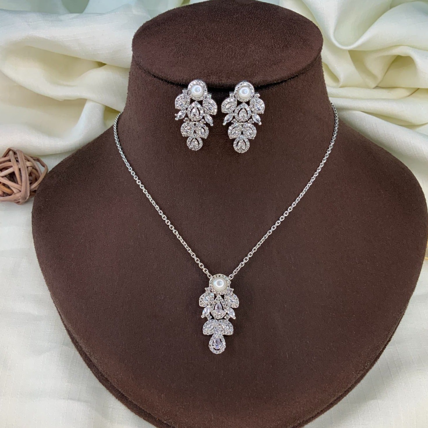 Unique High-Quality Silver Plated Chain Earring - mala by Abdesigns Jewellery