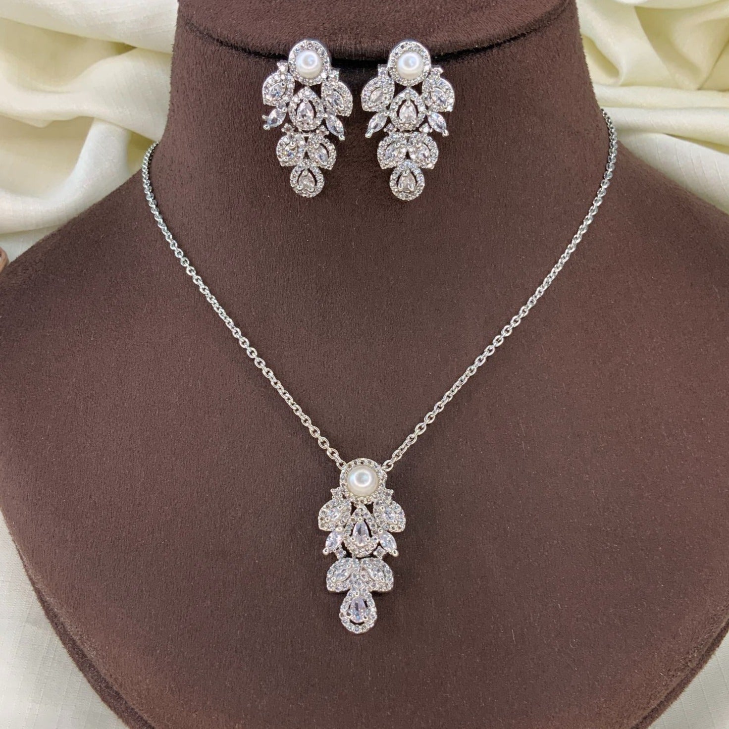 Unique High-Quality Silver Plated Chain Earring - mala by Abdesigns Jewellery