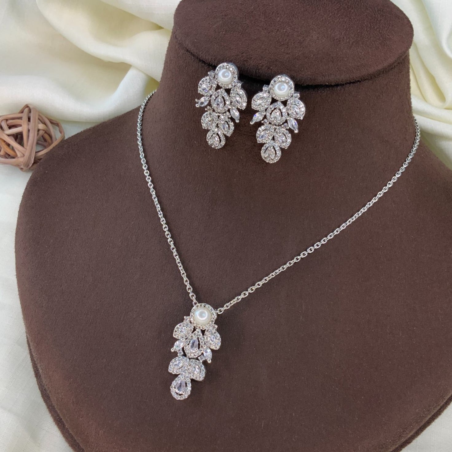 Unique High-Quality Silver Plated Chain Earring - mala by Abdesigns Jewellery