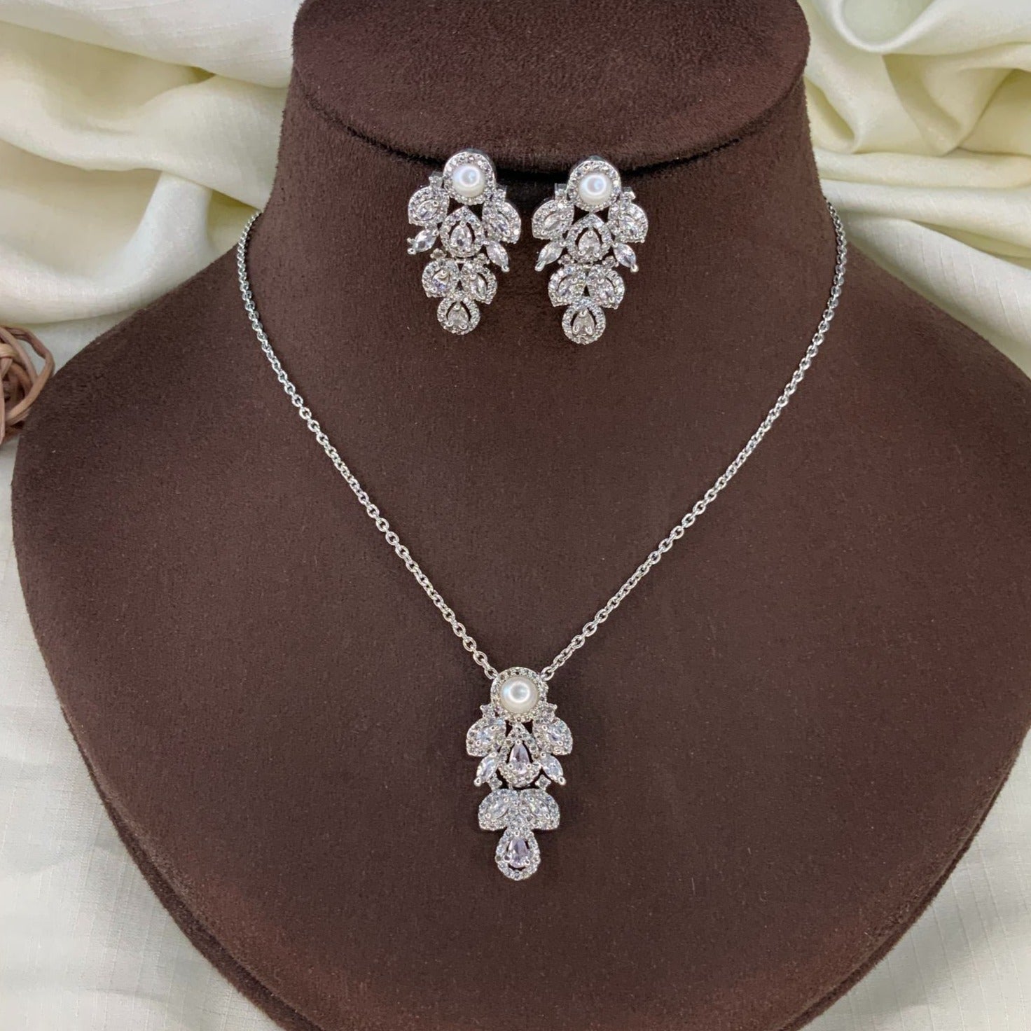 Unique High-Quality Silver Plated Chain Earring - mala by Abdesigns Jewellery