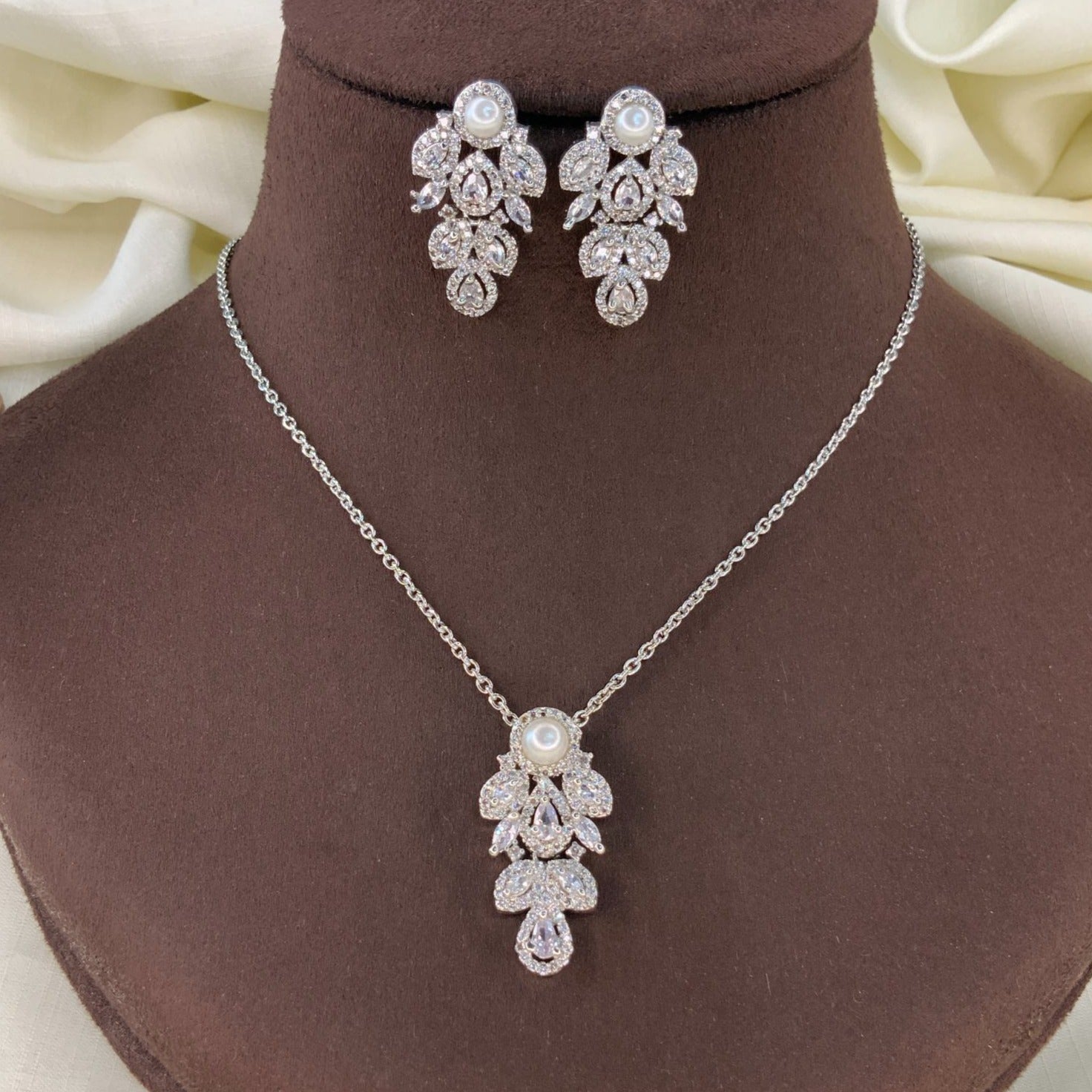 Unique High-Quality Silver Plated Chain Earring - mala by Abdesigns Jewellery
