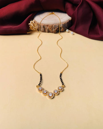 Artistic Gold Plated MoonShine American Diamond Mangalsutra - Abdesignsjewellery