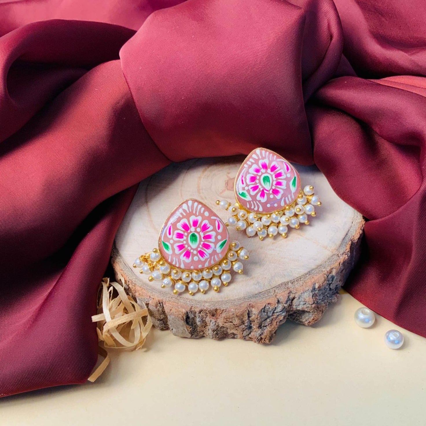 Gold Plated Beautiful Meenakari Earring - Abdesignsjewellery