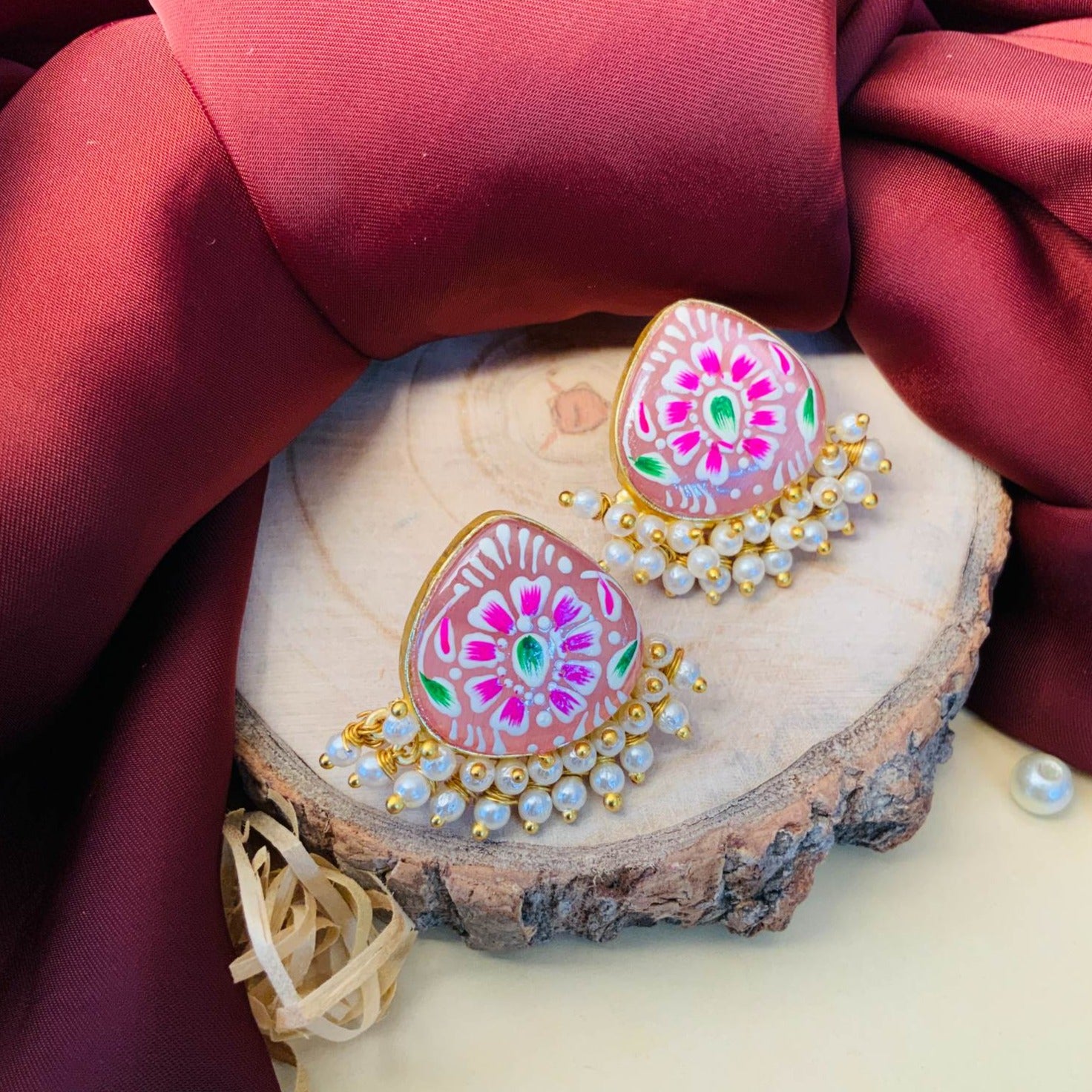 Gold Plated Beautiful Meenakari Earring - Abdesignsjewellery