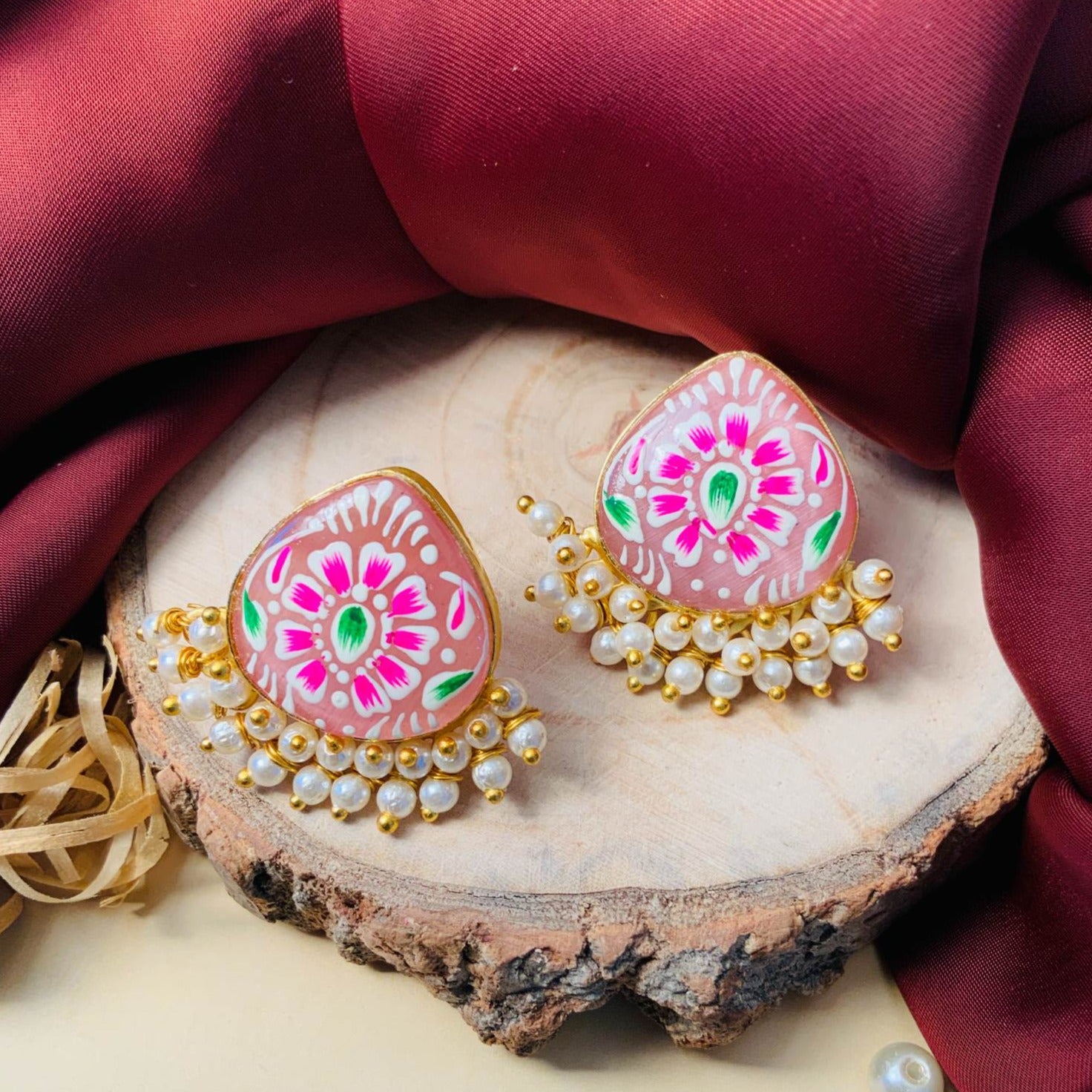 Gold Plated Beautiful Meenakari Earring - Abdesignsjewellery