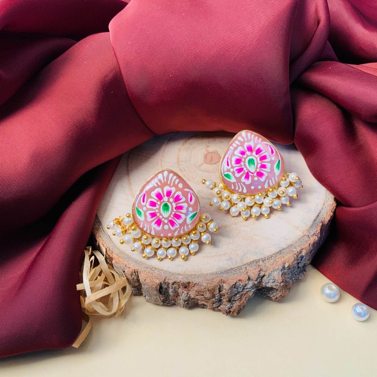 Gold Plated Beautiful Meenakari Earring - Abdesignsjewellery