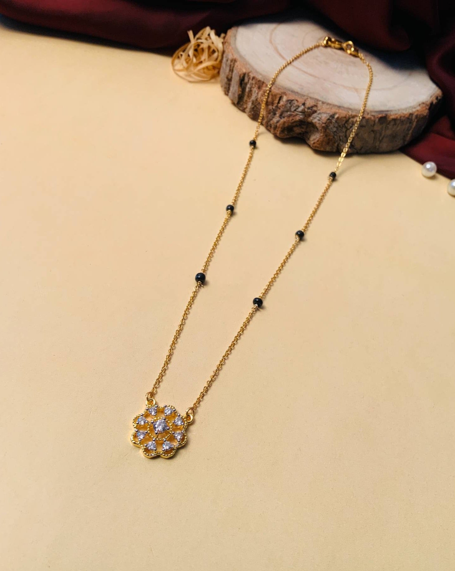 Gold Plated American Diamond Mangalsutra 