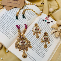 Thumbnail for Golden Plated Vintage Peacock Necklace Set