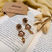Thumbnail for Enchanting Antique Golden Plated Matt Finish Necklace Set