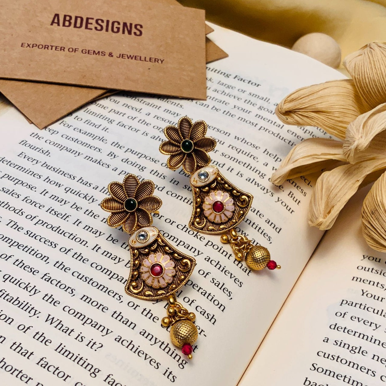 Enchanting Antique Golden Plated Matt Finish Necklace Set - Abdesignsjewellery