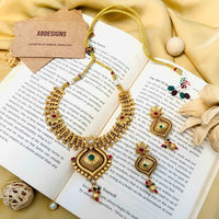Thumbnail for Aesthetic Golden Polish Matt Finish Necklace Set - Abdesignsjewellery
