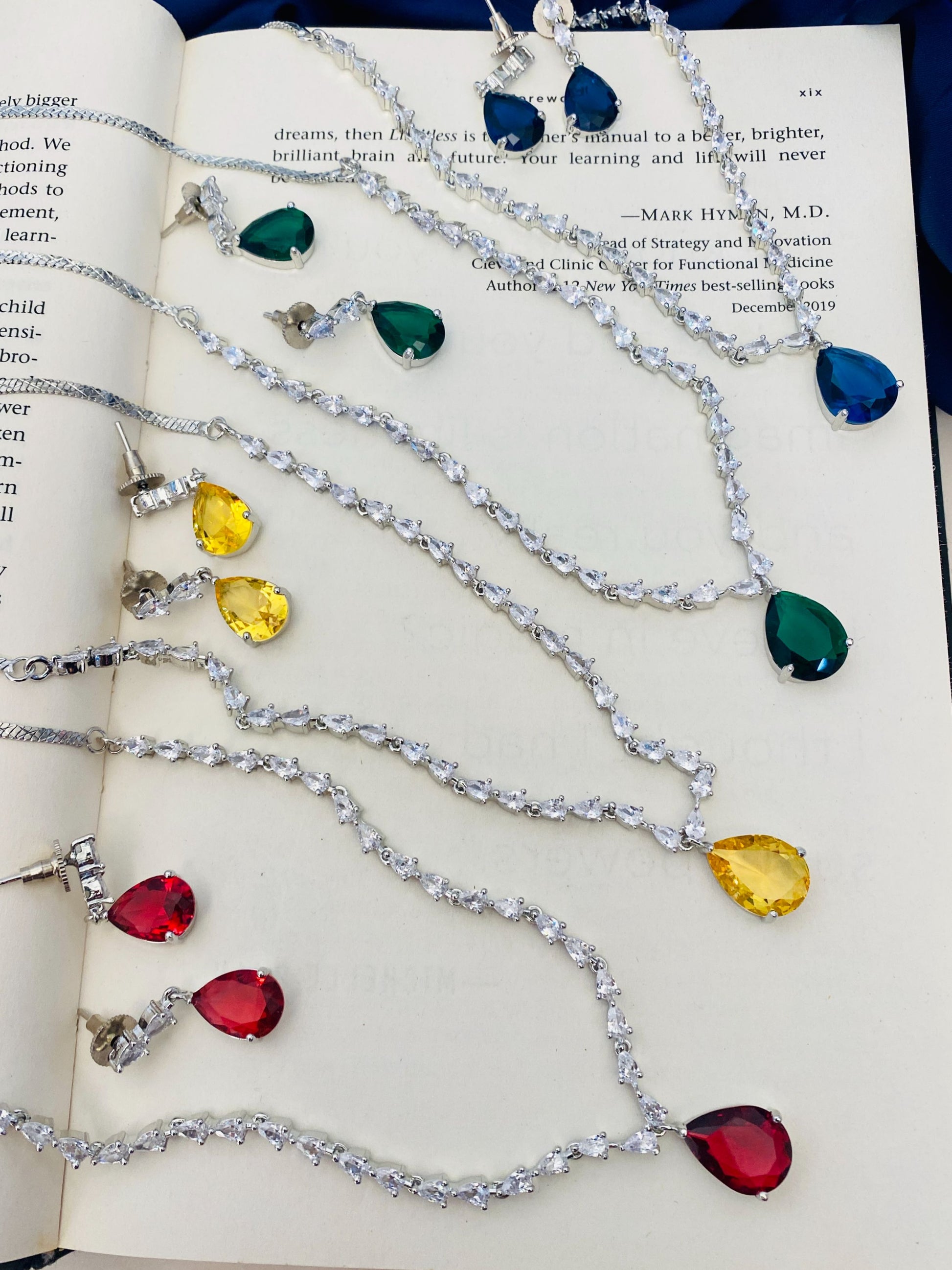  American Diamonds Silver Plated Necklace Sets