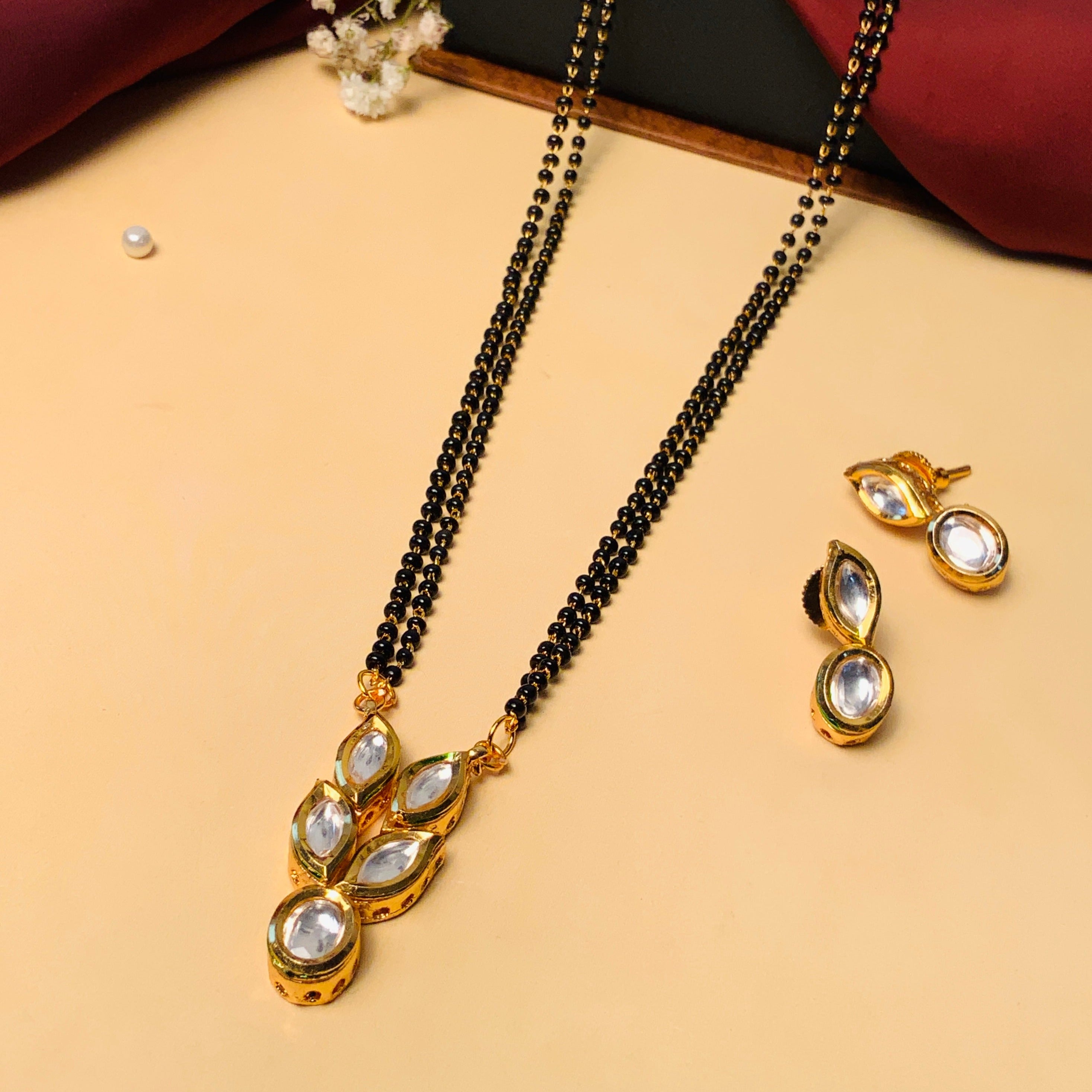 Sophisticated Gold Plated Polki Kundan Mangalsutra