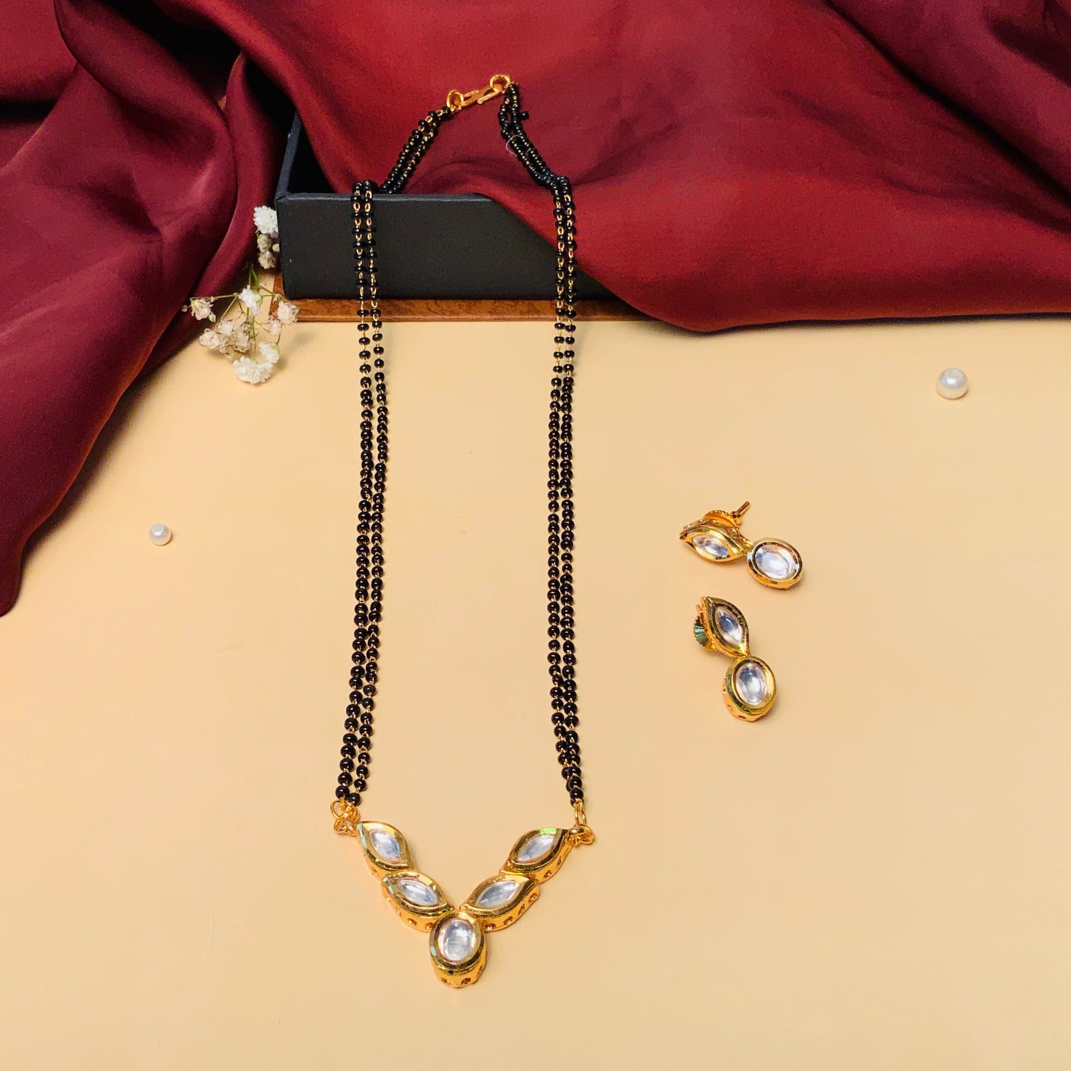 Sophisticated Gold Plated Polki Kundan Mangalsutra