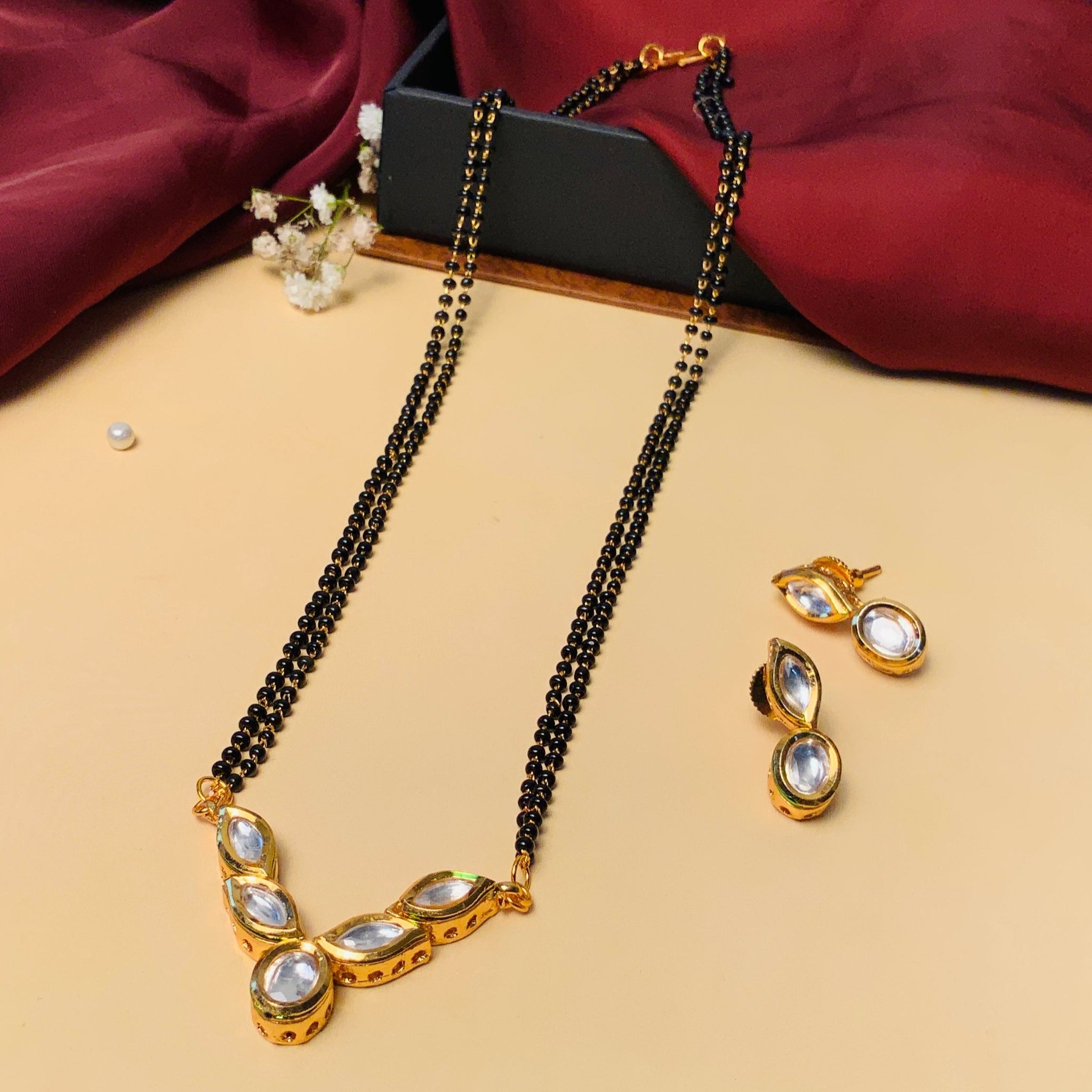 Sophisticated Gold Plated Polki Kundan Mangalsutra