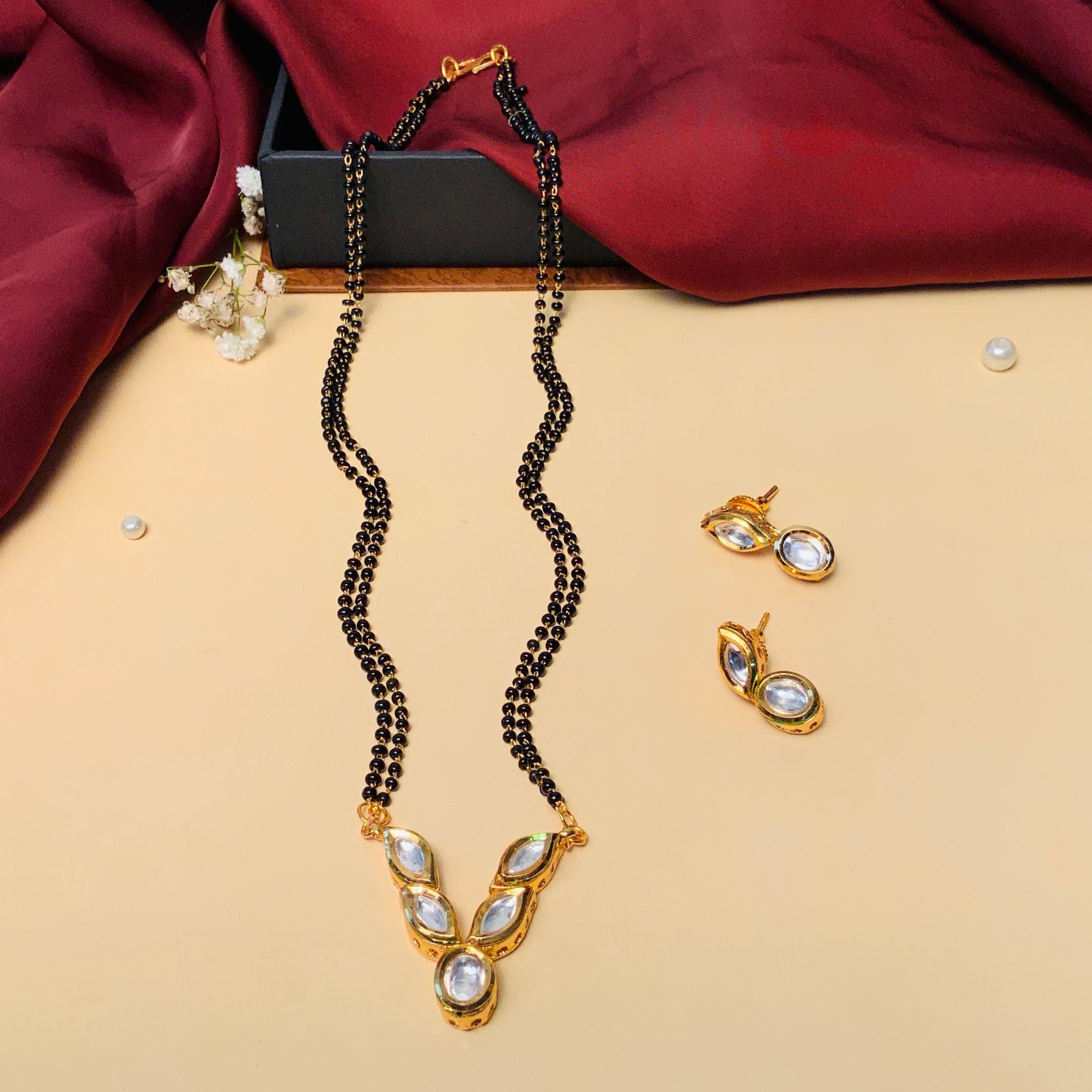 Sophisticated Gold Plated Polki Kundan Mangalsutra