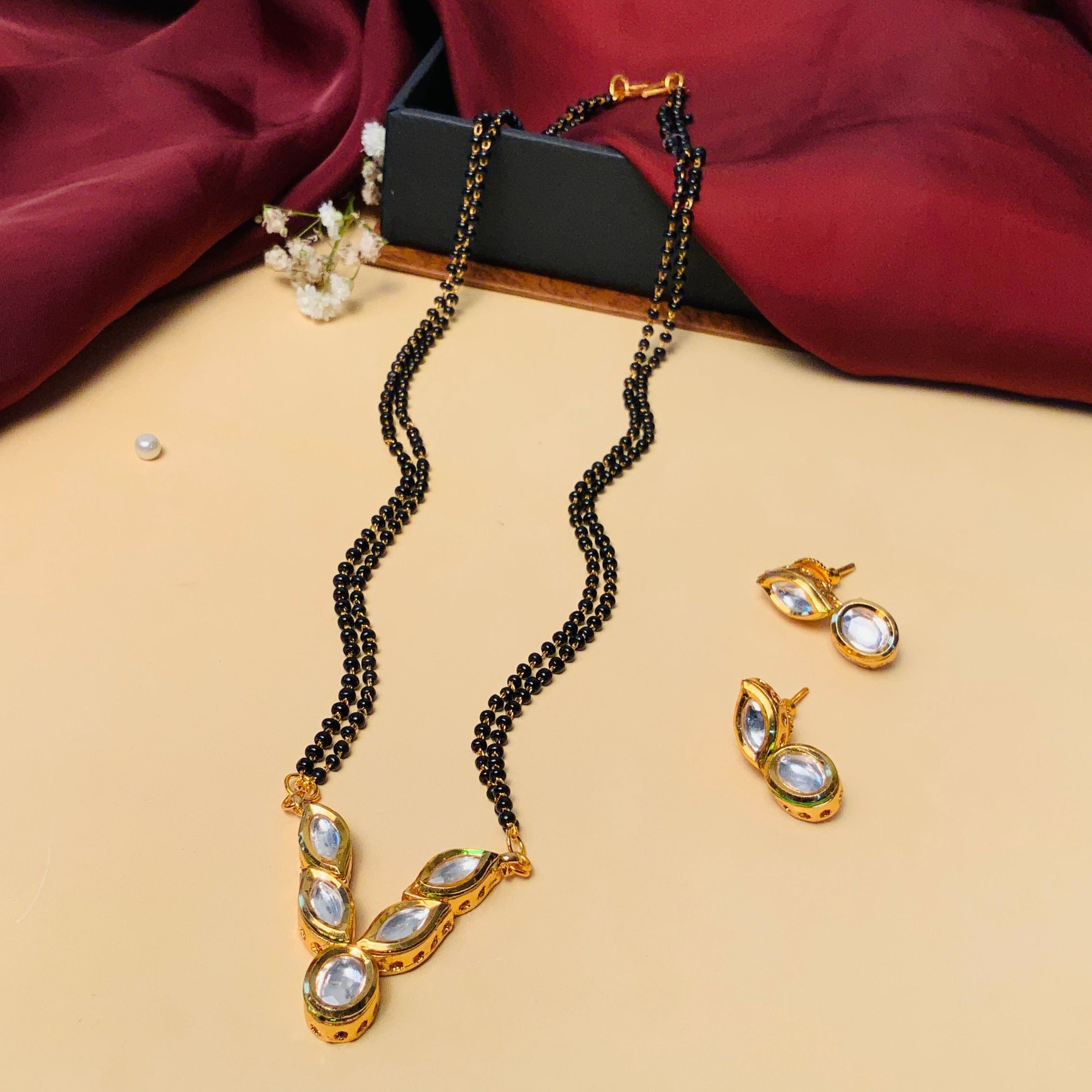 Sophisticated Gold Plated Polki Kundan Mangalsutra