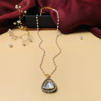 Thumbnail for Precious Gold Plated Polki Diamond Chain Earring