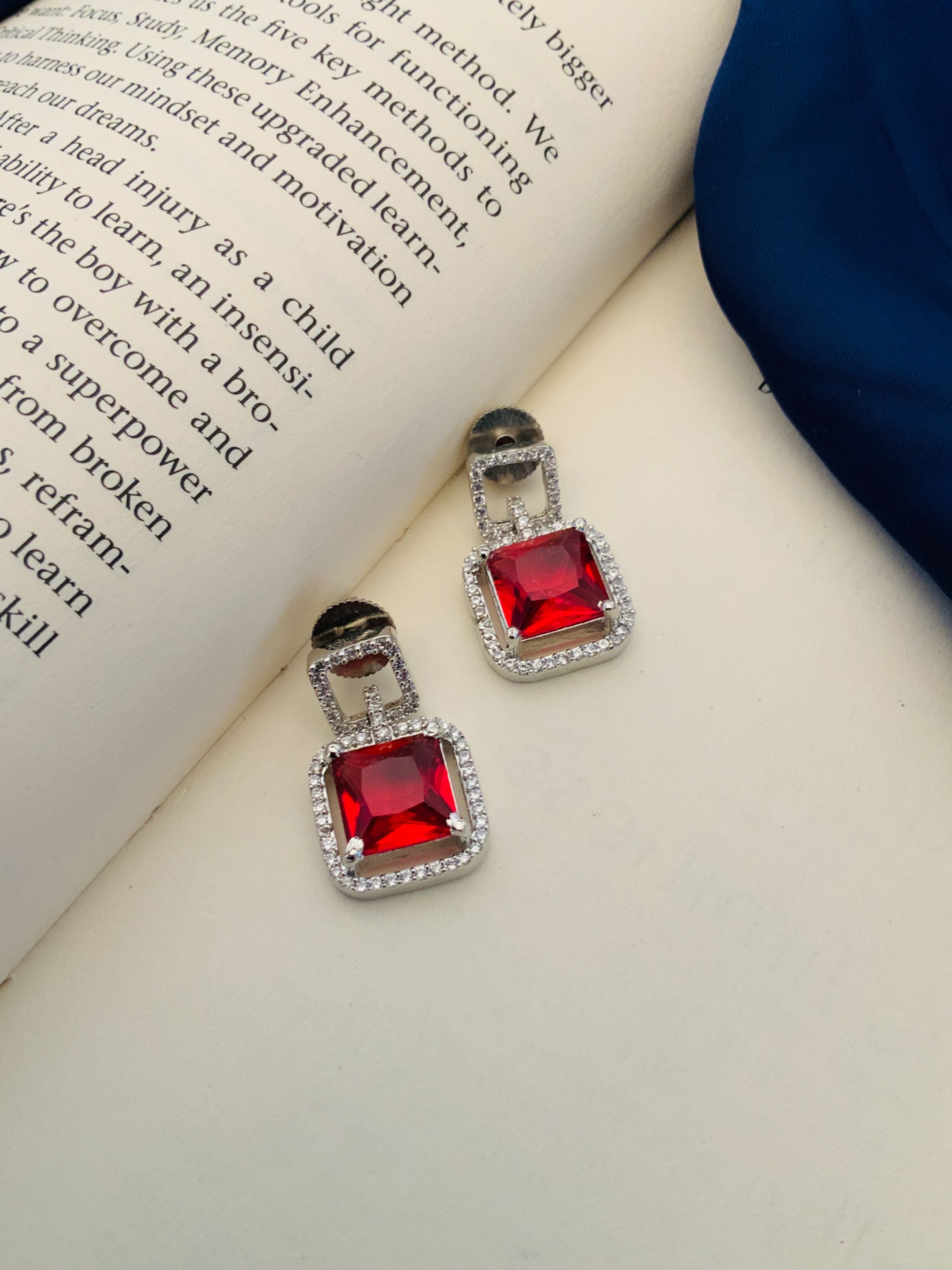 Classic Silver Plated American Diamond Necklace Set